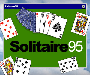 Karten und Bildschirm des Spiels Solitaire 95